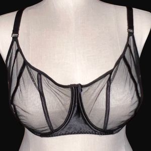 Plus Size Black Unlined Wired Bra Siize 42D